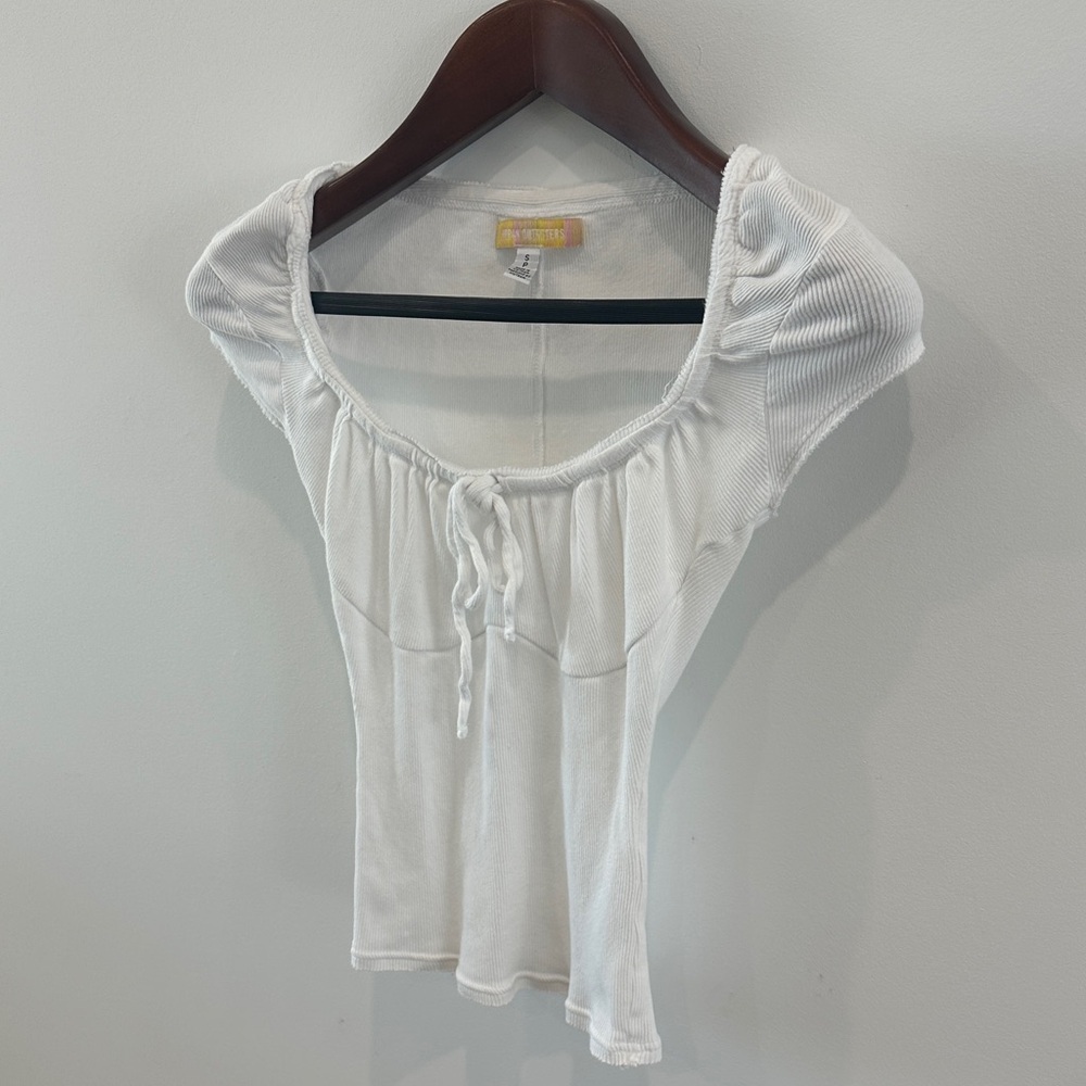 Urban Outfitters White Ruched Blouse - Picture 4 of 5